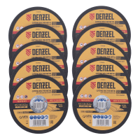 Круг отрезной по металлу Denzel 737610, 125 х 1,0 х 22,2 мм, WA60TBF, набор 10 шт.