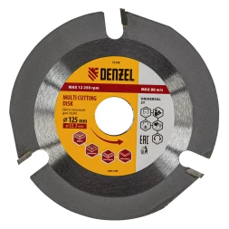 Диск пильный для УШМ , Denzel "Мультирез", 125 мм, посадка 22.2 мм, 73398