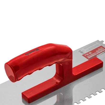 Гладилка из нержавеющей стали, 280 х 130 мм, зеркальная полировка, пластмассовая ручка, зуб 6 х 6 мм Matrix 86781 купить в Муравленко