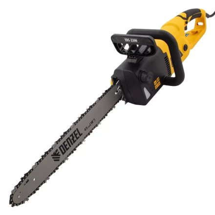 Пила цепная электрическая Denzel EDS-2200 2.2 кВт продольная шина 45 см шаг 3/8 паз 1.3 мм 62 звена 95619 купить в Муравленко