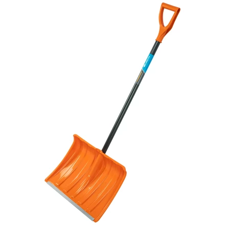 Лопата для уборки снега пластиковая Сибртех, 490х370х1350 мм, стальной черенок, усиленная 61667 купить в Муравленко