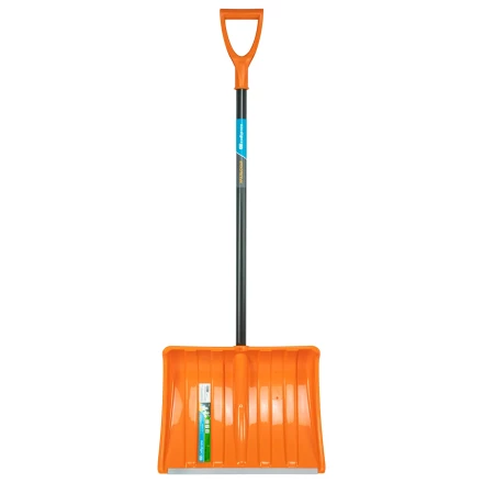 Лопата для уборки снега пластиковая Сибртех, 490х370х1350 мм, стальной черенок, усиленная 61667 купить в Муравленко