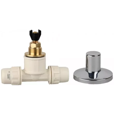 Кран ЗУБР &quot;ШиреФит&quot; запорный в сборе &quot;штуцер с гайкой - кран запорный - штуцер с гайкой&quot;, 20мм 51570-20 купить в Муравленко