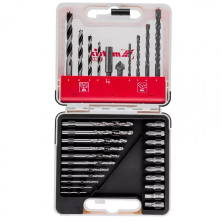 Набор сверл комбинированный сверла по металлу 1-6 мм бетону 4-8 мм дереву 4-8 мм биты 10 шт адаптер зенковка 31 предмет Pro Matrix 725631 купить в Муравленко