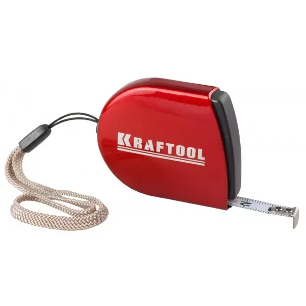 Рулетка KRAFTOOL, компактная, автостоп, цельнометрический корпус, с ремешком, 2мх8мм 34149-02 купить в Муравленко