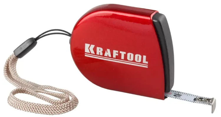Рулетка KRAFTOOL, компактная, автостоп, цельнометрический корпус, с ремешком, 2мх8мм 34149-02 купить в Муравленко
