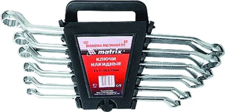 Набор ключей накидных 6–17 мм CR-V 6 шт. полированный хром MATRIX 15331 купить в Муравленко