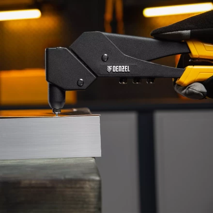 Заклепочник ручной Denzel, 285 мм, поворотный, 0-360, заклепки 2,4-3,2-4,0-4,8 мм, купить в Муравленко