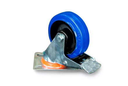 Колесо поворотное из эластичной резины MW70 100 мм с тормозом 1024402 купить в Муравленко