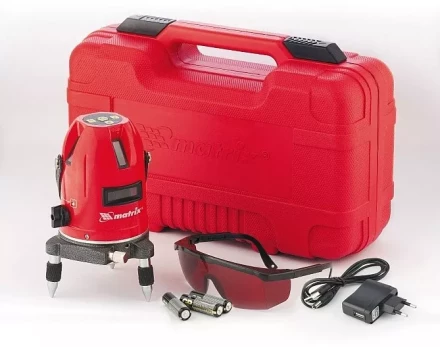 Уровень лазерный самовыравнивающийся. набор в пластиковом кейсе  MATRIX 35035 купить в Муравленко