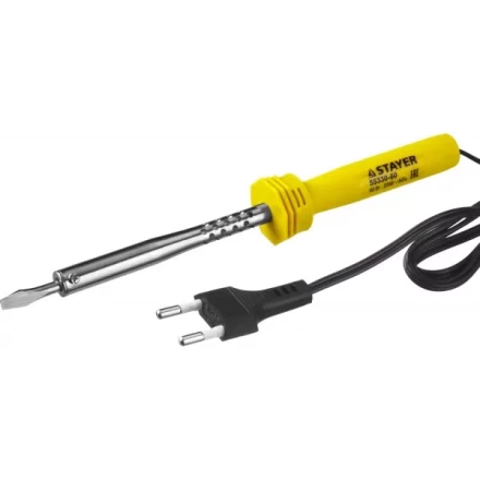 Паяльник STAYER &quot;STANDARD&quot; с пластмассовой рукояткой и долговечным жалом, 60 Вт, клин 55330-60 купить в Муравленко
