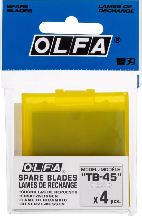 Лезвие OLFA специальное, для скребка "TB-45", 4-х стороннее лезвие с 3-мя типами режущей кромки, 45 мм / 4 шт OL-TB-45 купить в Муравленко