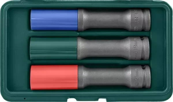 Набор головок торцевых ударных тонкостенных для дисков 1/2"DR 17-19-21мм Jonnesway S18AD4103S 48851 купить в Муравленко