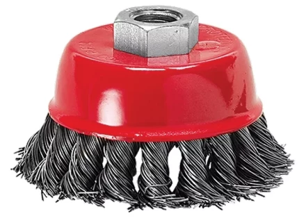 Щетка для УШМ, 100 мм, М14, &quot;чашка&quot;, крученая металлическая проволока  MATRIX 74628 купить в Муравленко