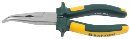 Тонкогубцы KRAFTOOL&quot;KRAFT-MAX&quot;,изогнутые,Cr-Mo,маслобензост двухкомп рукоятки,шарнирное соединение с повыш износост,200мм 22011-4-20 купить в Муравленко