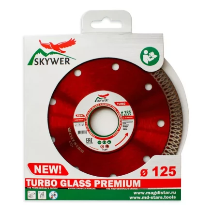 Диск алмазный по бетону TURBO GLASS PREMIUM SKYWER 125*1,2*10*22,23 mm купить в Муравленко