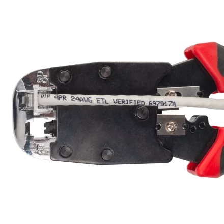 Кримпер многофункциональный КВТ JT-02M с 2 встроенными модулями для обжима RJ-45, RJ-12, RJ-11 (84825) купить в Муравленко