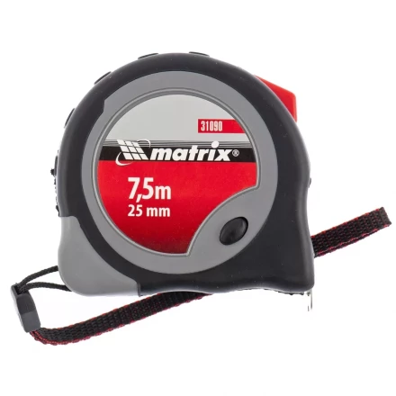 Рулетка автоматическая фиксация двухкомпонентный корпус сертификация СЕ 7,5 м х 25 мм MTX 325579 купить в Муравленко