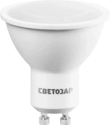 Лампа СВЕТОЗАР светодиодная &quot;LED technology&quot;, цоколь GU10, яркий белый свет (4000К), 220В, 5Вт (35) 44565-35_z01 купить в Муравленко