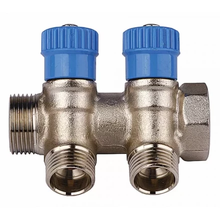 Коллектор GENERAL FITTINGS для холодной воды, вентили, никелированная латунь, вход 3/4&quot; - 4 выхода 1/2&quot; 51046-3/4-1/2-CT4 купить в Муравленко