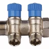 Коллектор GENERAL FITTINGS для холодной воды, вентили, никелированная латунь, вход 3/4" - 4 выхода 1/2" 51046-3/4-1/2-CT4 купить в Муравленко