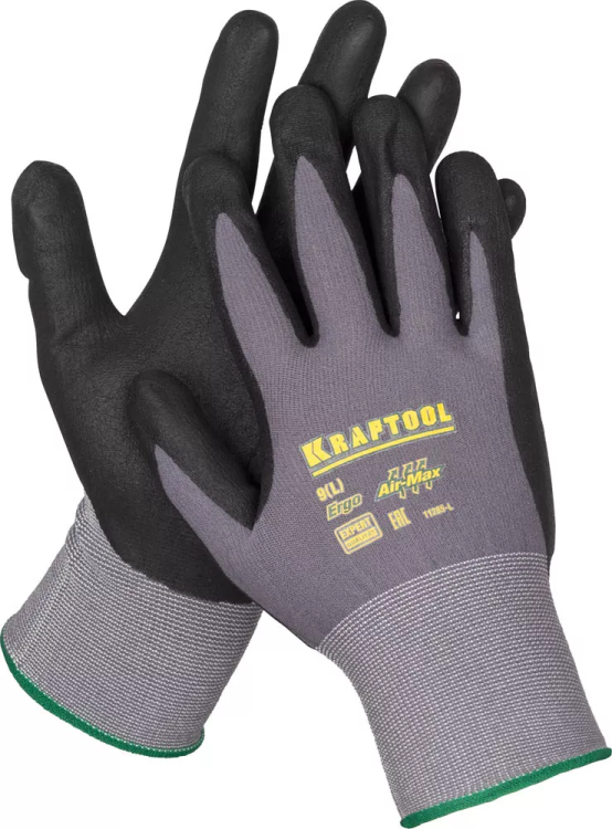 Перчатки KRAFTOOL "EXPERT" нейлоновые, 15 класс, вспененное нитриловое покрытие, XL 11285-XL купить в Муравленко