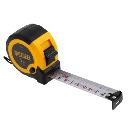 Рулетка Denzel 5м х 25мм, двухкомп. корпус, кнопка-пауза, 31543 купить в Муравленко
