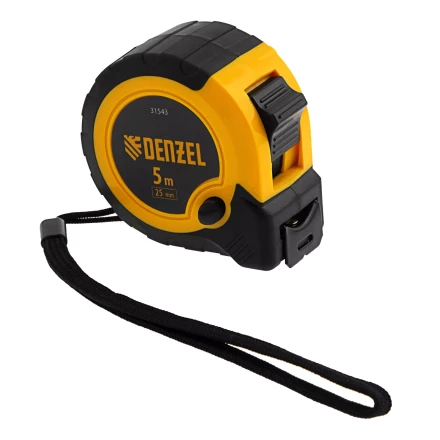 Рулетка Denzel 5м х 25мм, двухкомп. корпус, кнопка-пауза, 31543 купить в Муравленко