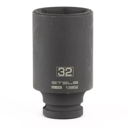 Головка ударная удлиненная шестигранная 32мм 1/2&quot; CrMo  Stels 13952 купить в Муравленко