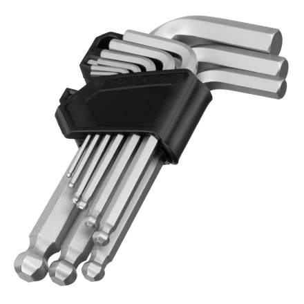 Набор ключей имбусовых, HEX, 2-12 мм, CrV, 9 шт., с шаром Сибртех 123637 купить в Муравленко