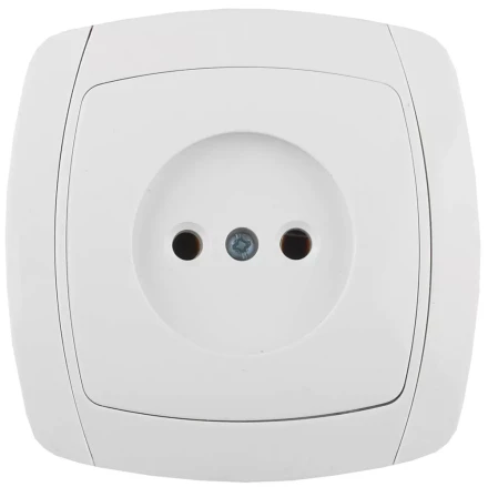 Розетка СВЕТОЗАР &quot;CITY LIGHT&quot; одинарная в сборе, без заземления, цвет белый, 16А/~250В SV-54200-W купить в Муравленко