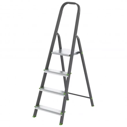 Стремянка 4 ступени стальной Профиль алюминиевые ступени Россия Сибртех 97954 купить в Муравленко