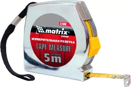 Рулетка Chrom 5 м x 13 мм хромированный корпус  MATRIX 31040 купить в Муравленко