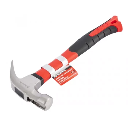 Молоток-гвоздодер &#039;&#039;optimal&#039;&#039; 450 г боек c магнитом фибергласовая обрезиненная рукоятка MATRIX 10454 купить в Муравленко