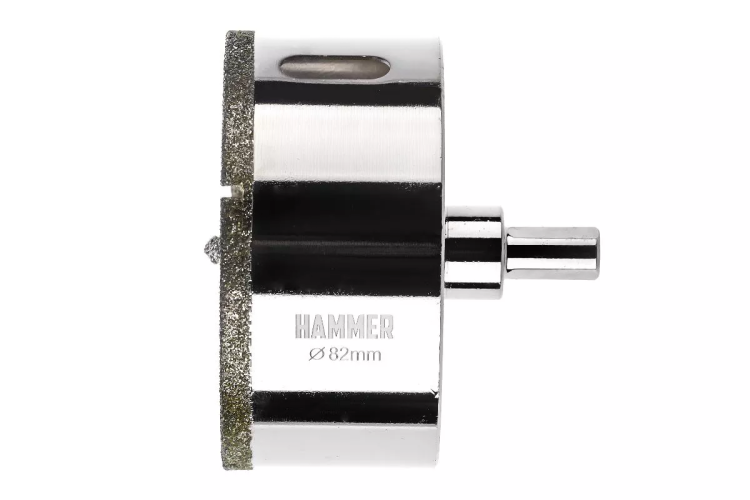 Коронка алмазная HAMMER Ф82мм HEX(DHS82.0*65/5) купить в Муравленко
