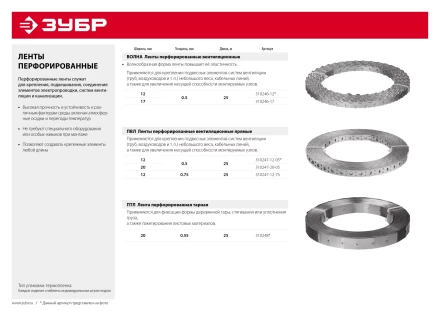 ЗУБР Волна, 17 x 0.5 мм, 25 м, цинк, перфорированная вентиляционная лента (310246-17) купить в Муравленко