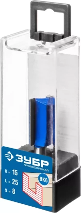 ЗУБР 15 x 25 мм, хвостовик 8 мм, фреза пазовая прямая, Профессионал (28753-15-25) купить в Муравленко