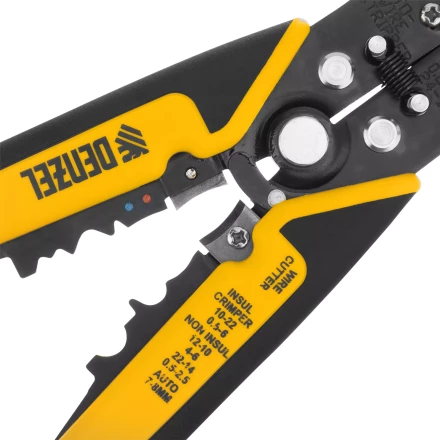 Щипцы для зачистки электропроводов 0,2-6 мм2, функция обрезания проводов Denzel 17742 купить в Муравленко