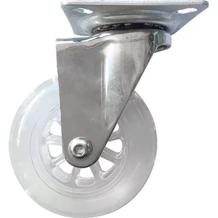 Колесо ПУ прозрачное поворотное d-75 мм, крепление платформенное Сибртех 68733 купить в Муравленко