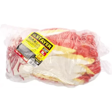 Перчатки STAYER &quot;МASTER&quot; MaxSafe трикотажные, двойная обливная ладонь из латекса, х/б, 13 класс, L-XL, 10 пар 11409-H10 купить в Муравленко