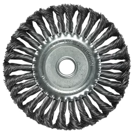 Щетка для УШМ 100 мм, посадка 22,2 мм, плоская, крученая металлическая проволока  MATRIX 74630 купить в Муравленко