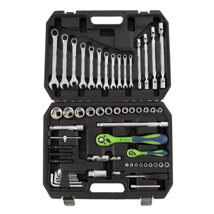 Набор инструментов 89 предметов, CrV 1/2&quot;, 1/4&quot; Сибртех 13529 купить в Муравленко