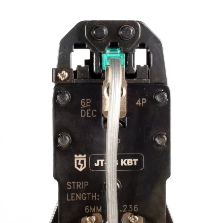 Кримпер многофункциональный КВТ JT-03 с 3 встроенными модулями для обжима RJ-45, RJ-12, RJ-11 (79759) купить в Муравленко