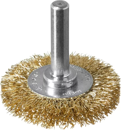 ЗУБР &quot;ПРОФЕССИОНАЛ&quot;. Щетка дисковая для дрели, витая латунированная стальная проволока 0,3мм, 38мм 3520-038_z02 купить в Муравленко