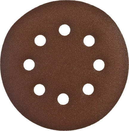 Круг шлифовальный ЗУБР &quot;СТАНДАРТ&quot; из абразивной бумаги на велкро основе, 8 отв., Р180, 125мм, 5шт 35350-125-180 купить в Муравленко