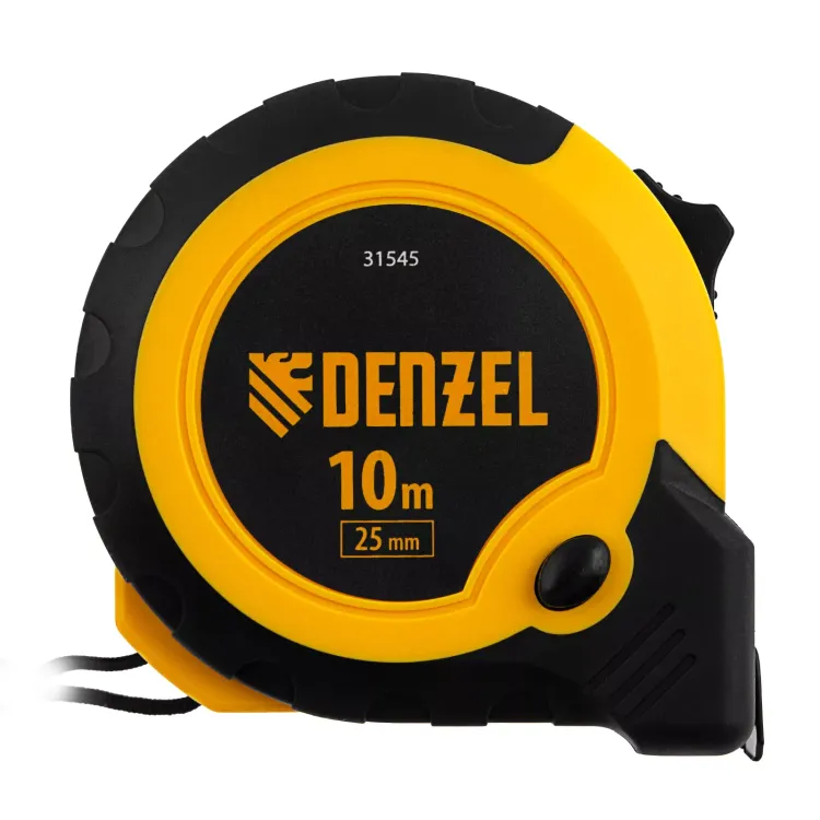 Рулетка Denzel 10м х 25мм, двухкомп. корпус, кнопка-пауза 31545 купить в Муравленко