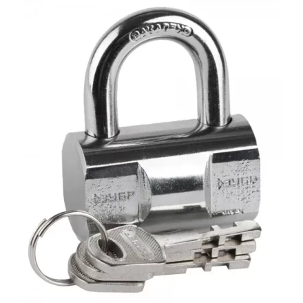 Замок ЗУБР &quot;ЭКСПЕРТ&quot; навесной, компактный стальной корпус, закаленная дужка, 50мм 37231-50 купить в Муравленко