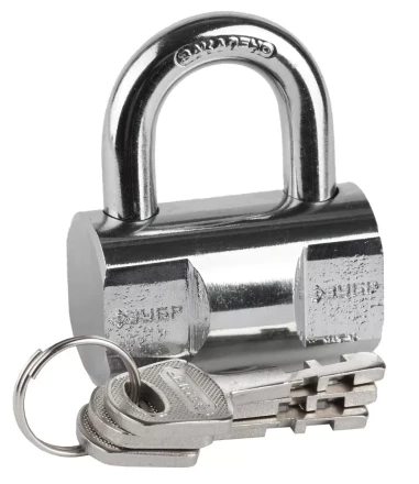 Замок ЗУБР &quot;ЭКСПЕРТ&quot; навесной, компактный стальной корпус, закаленная дужка, 50мм 37231-50 купить в Муравленко