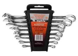 Набор ключей комбинированных 6 - 19 мм 8 шт CrV полированный хром MATRIX 15422