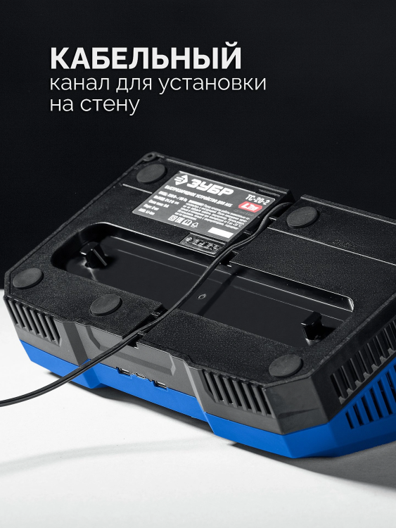 ЗУБР Turbo CHARGE, 20 В, 2 порта, 2 х 9 А, зарядное устройство для LMS АКБ, ПРОФЕССИОНАЛ (TC-20-2) купить в Муравленко